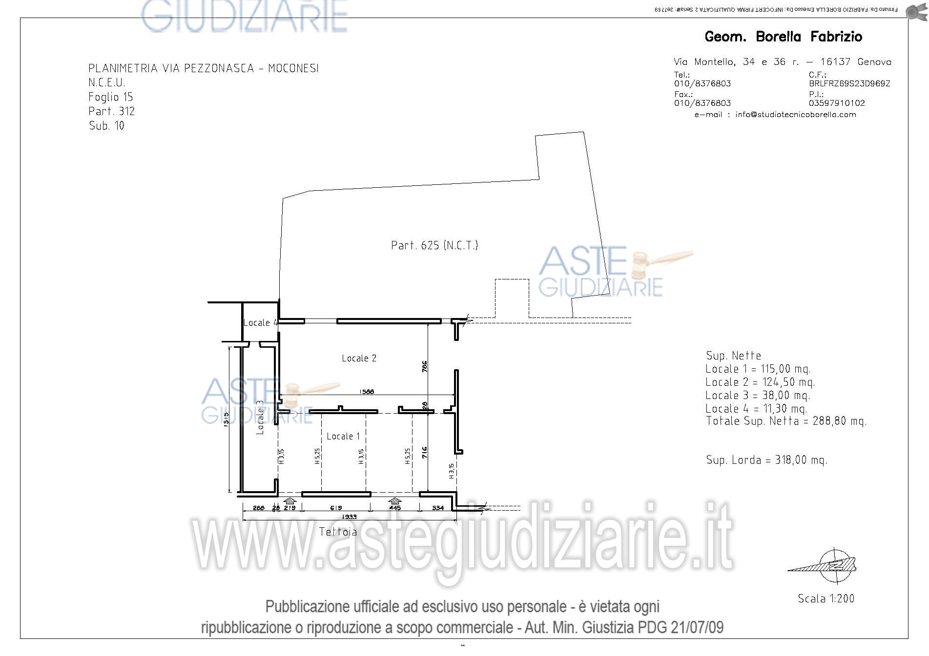 Planimetria del bene