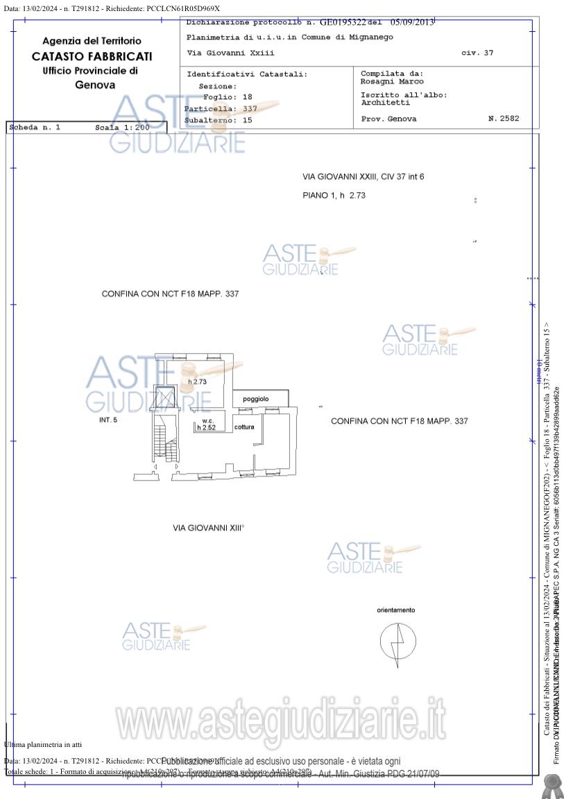 Planimetria del bene