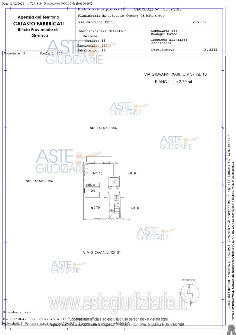 Planimetria del bene