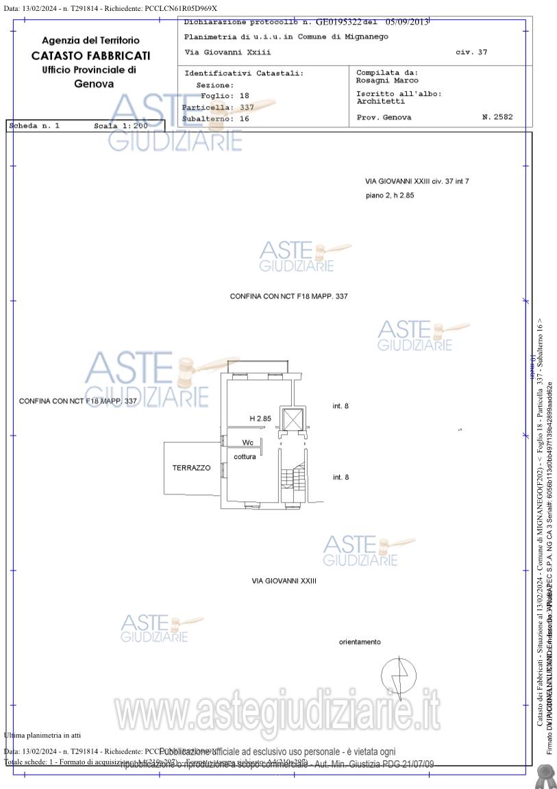 Planimetria del bene