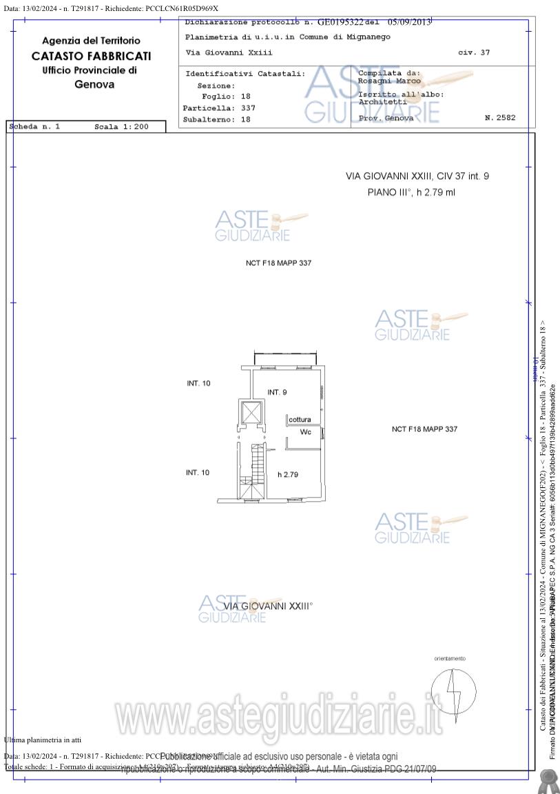 Planimetria del bene