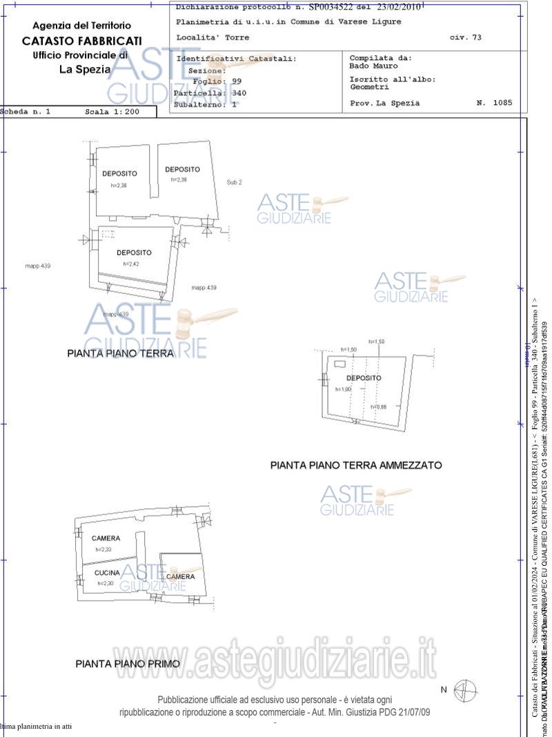 Planimetria del bene