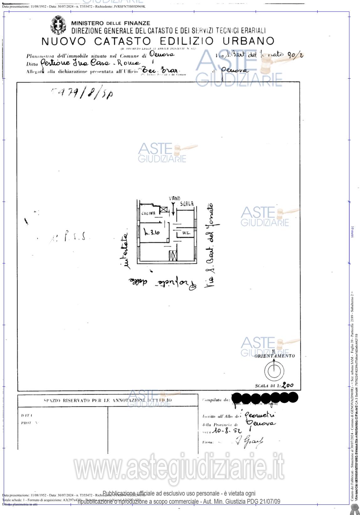 Planimetria del bene