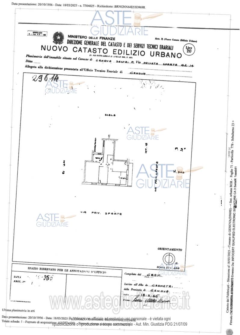 Planimetria del bene