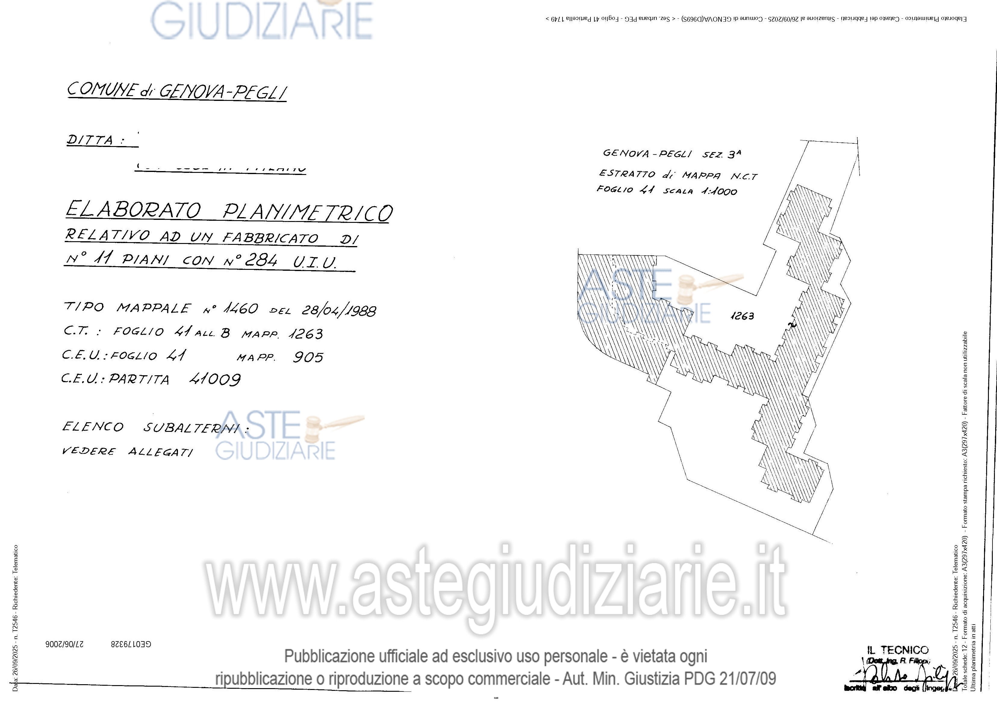 Planimetria del bene