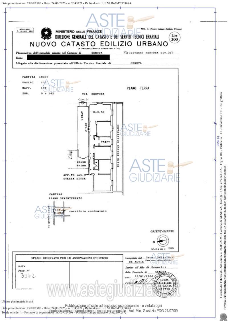 Planimetria del bene