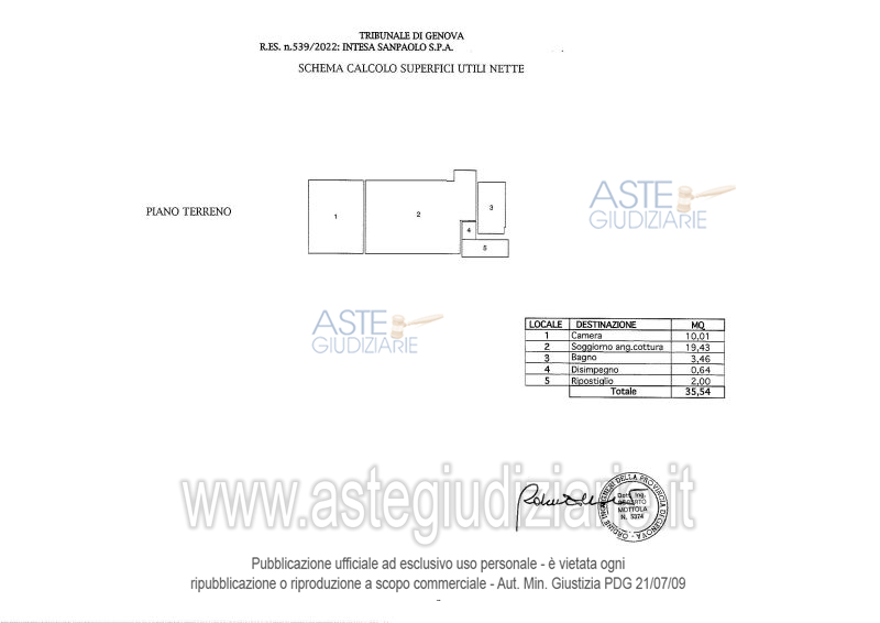 Planimetria del bene