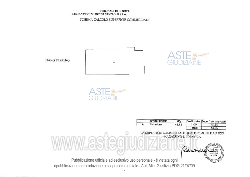 Planimetria del bene