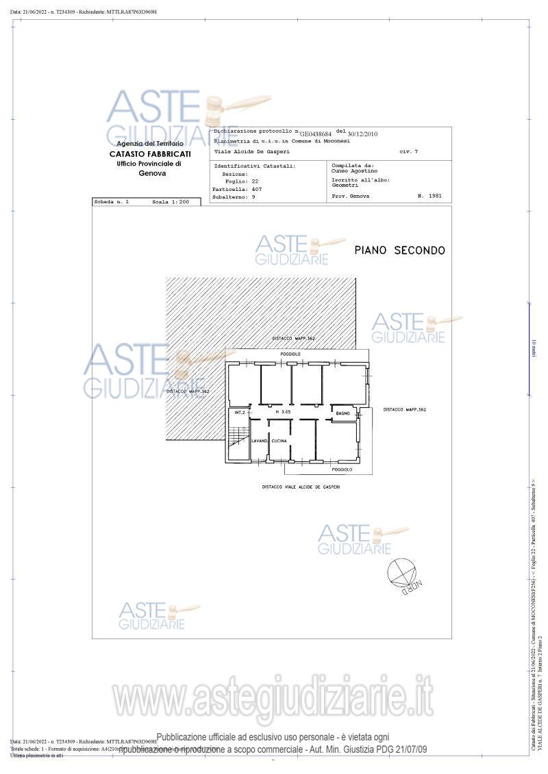 Planimetria del bene