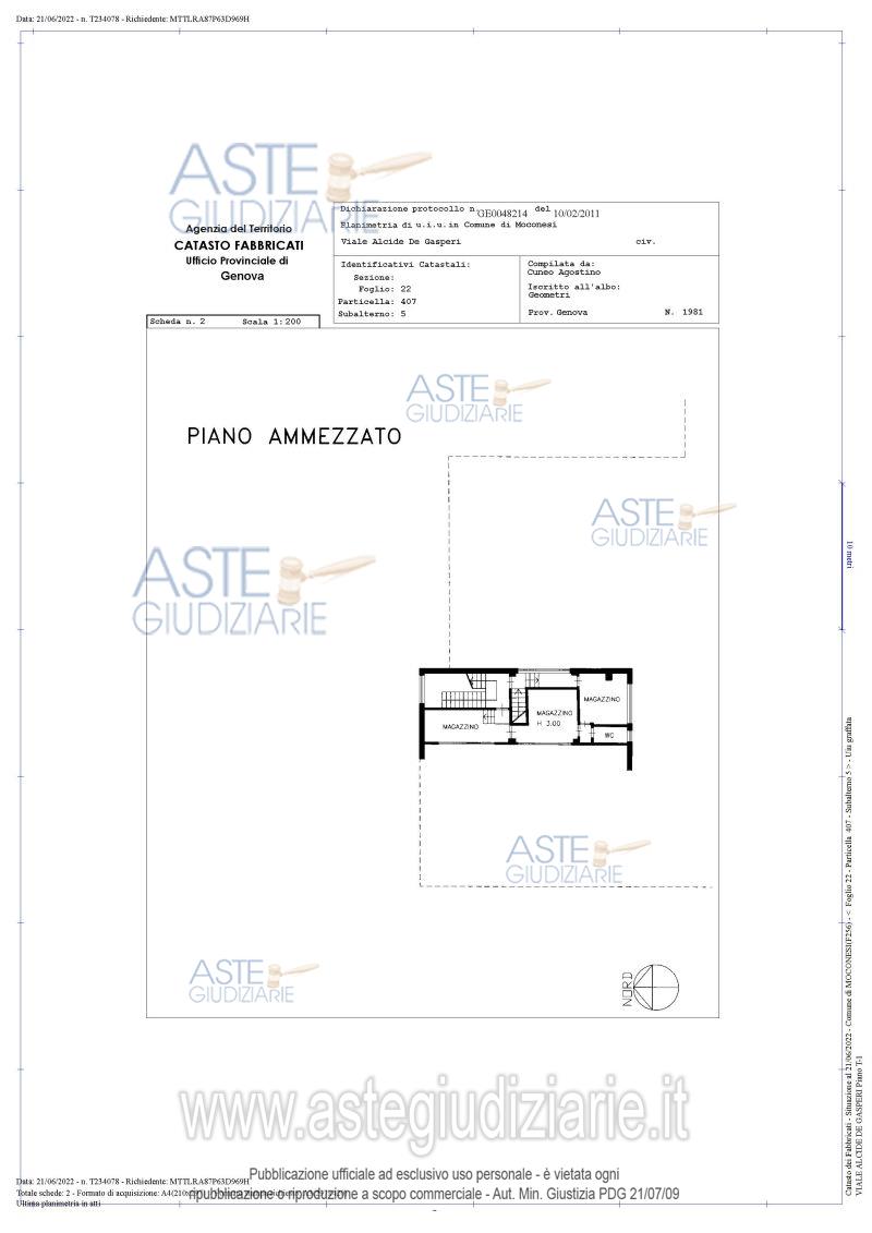 Planimetria del bene