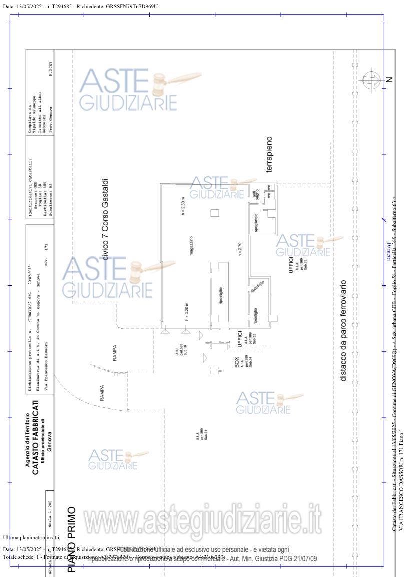 Planimetria del bene