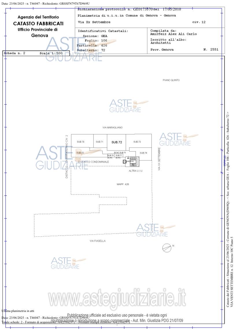 Planimetria del bene