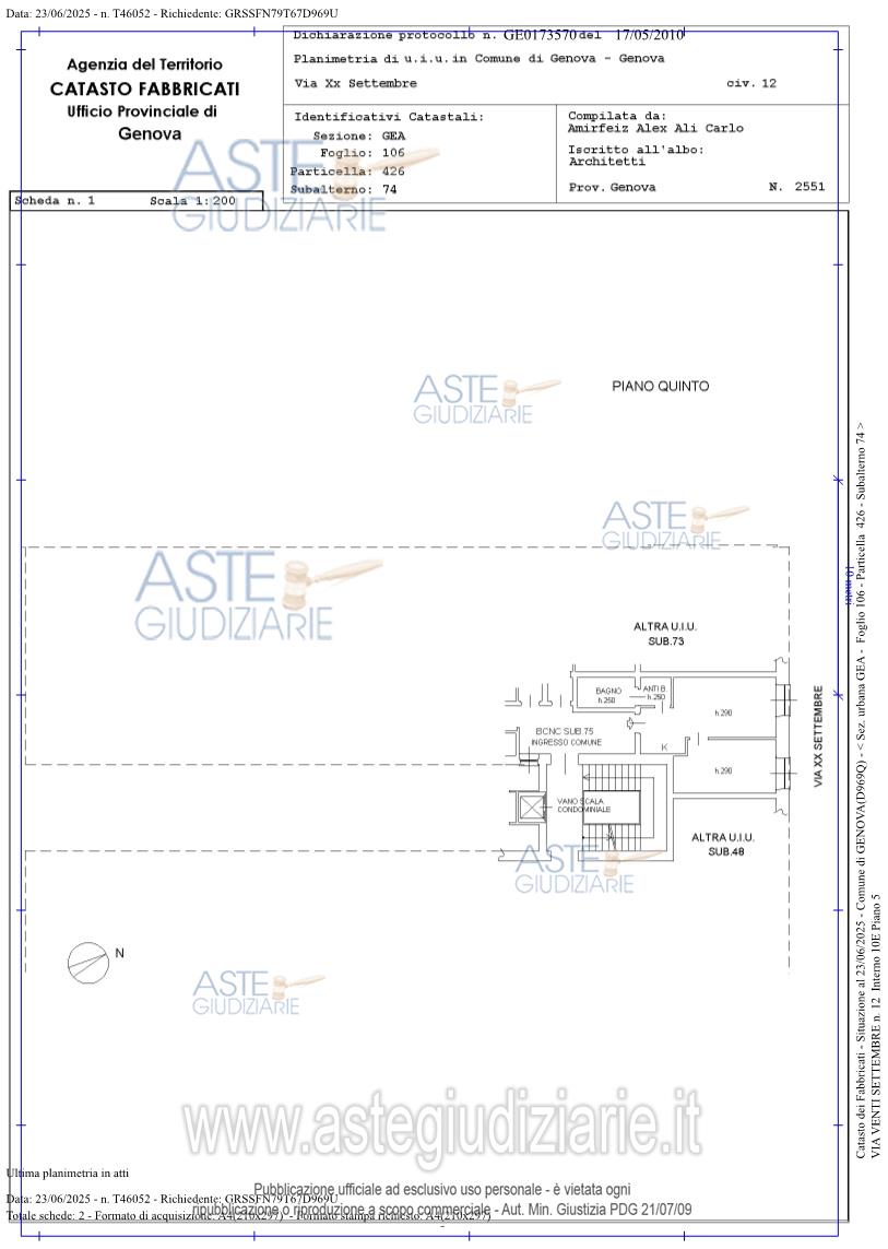 Planimetria del bene