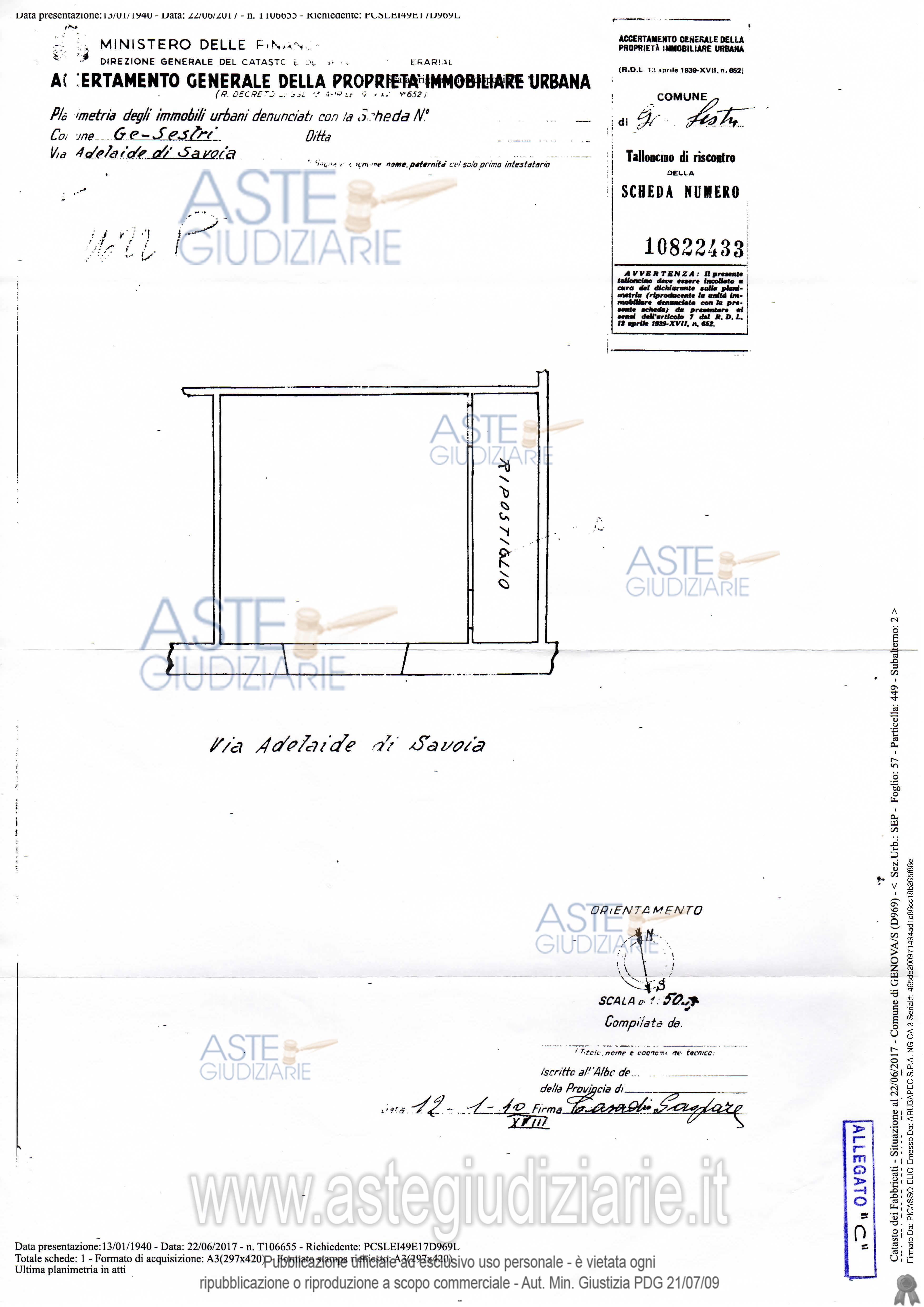 Planimetria del bene