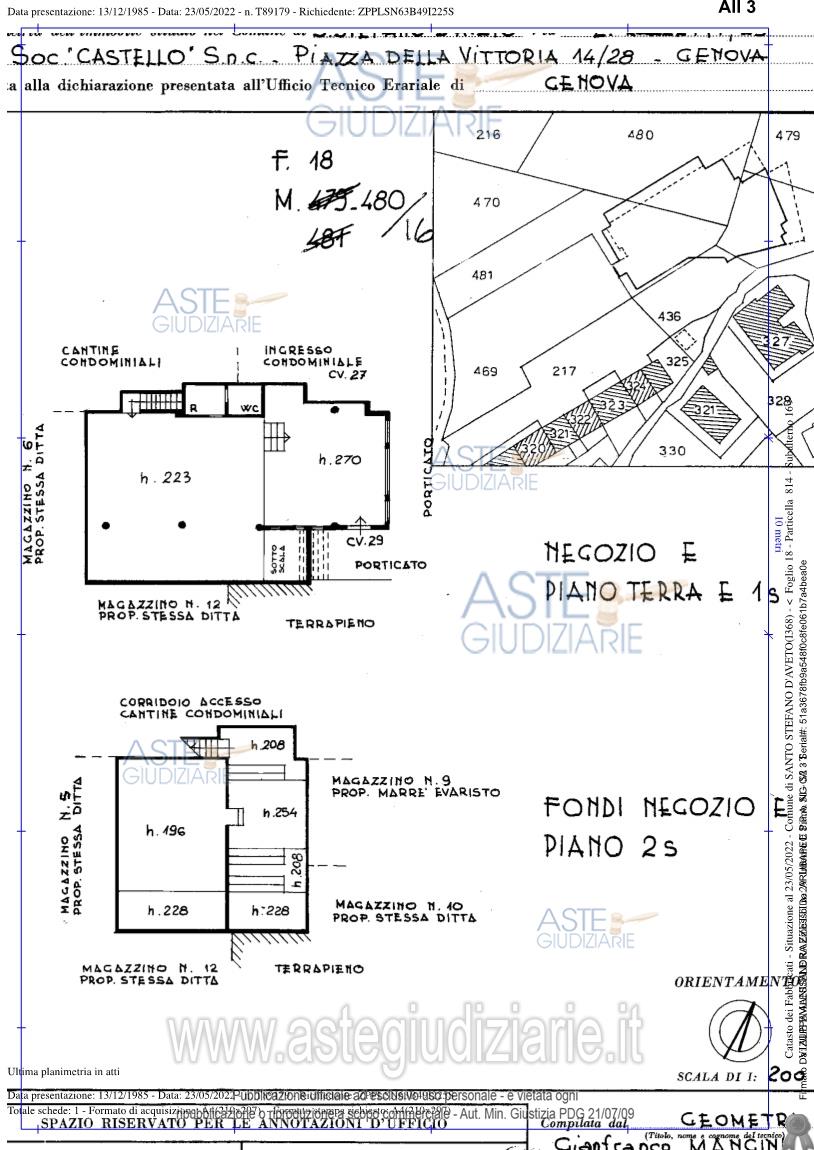 Planimetria del bene