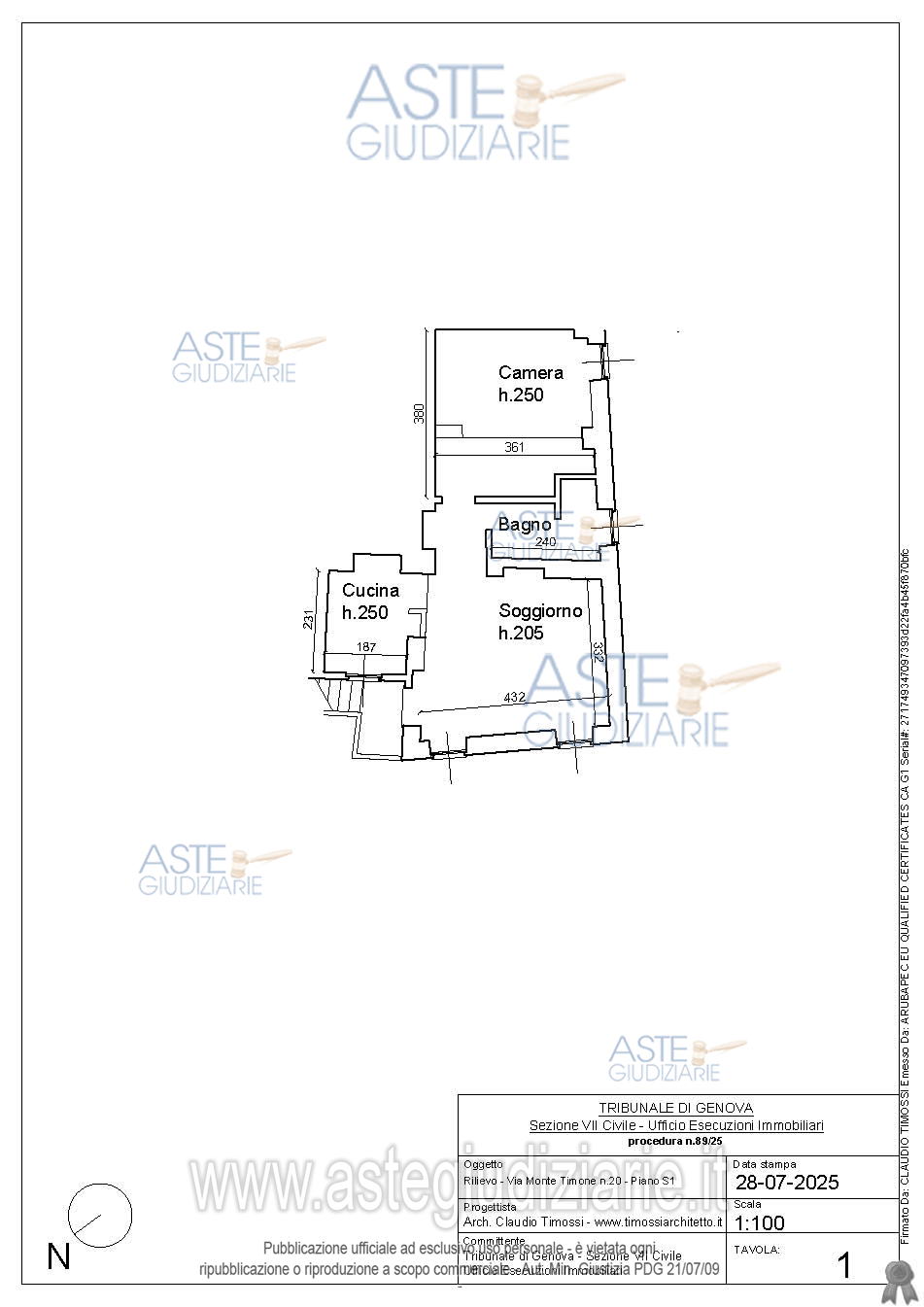 Planimetria del bene