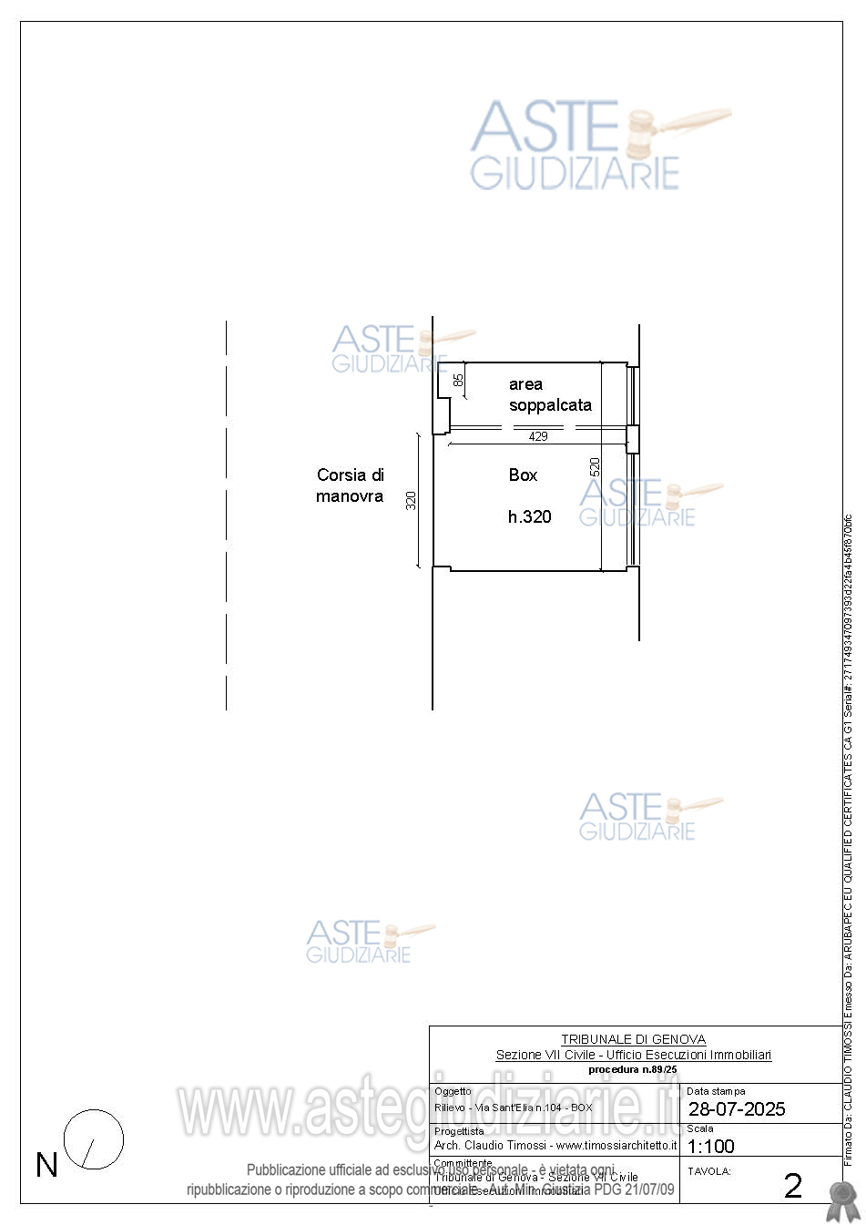 Planimetria del bene