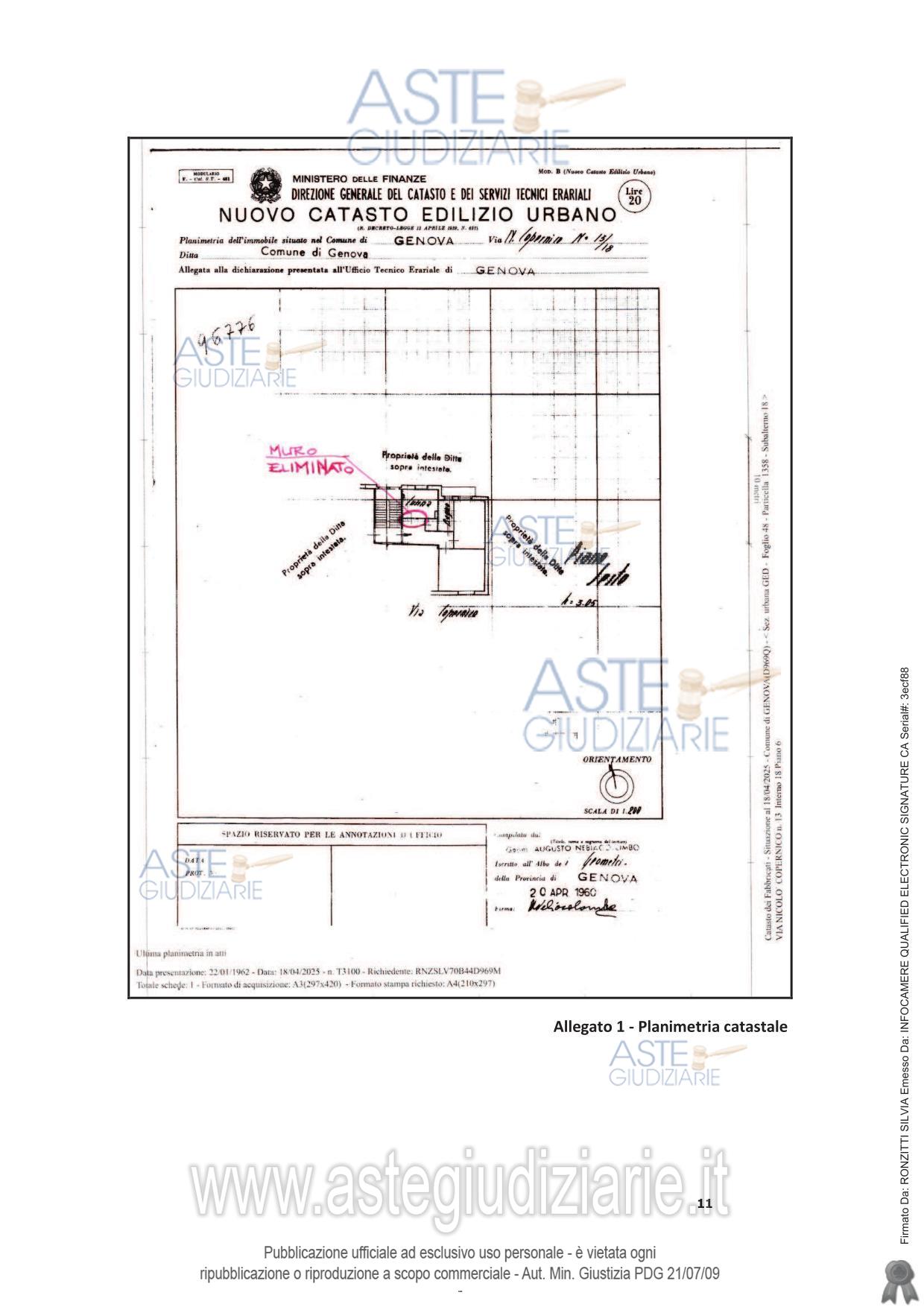 Planimetria del bene