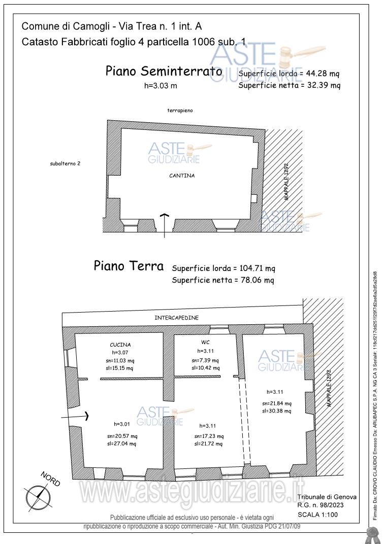 Planimetria del bene