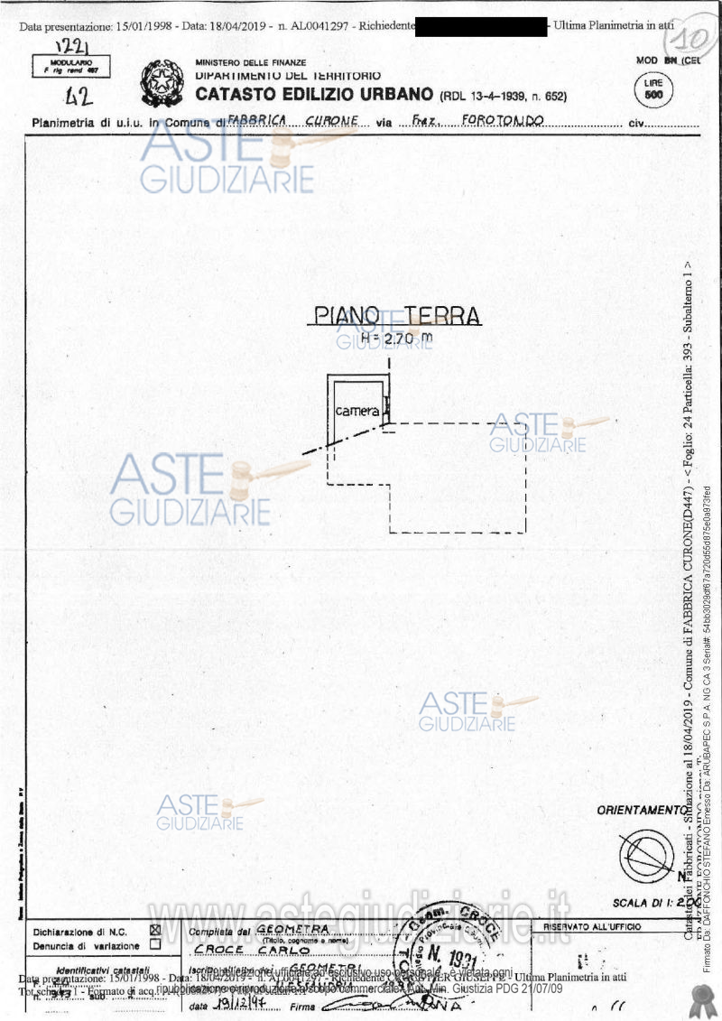 Planimetria del bene