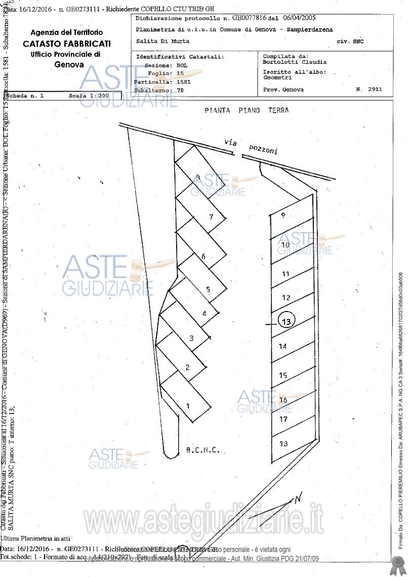 Planimetria del bene