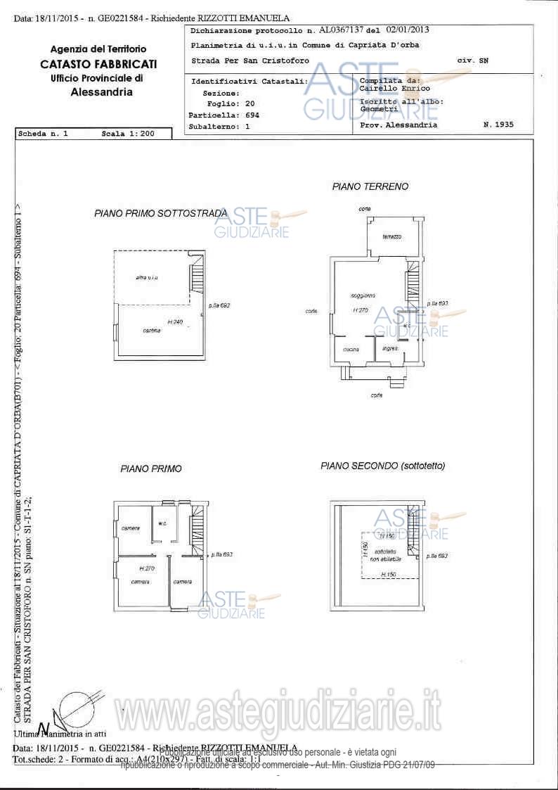 Planimetria del bene