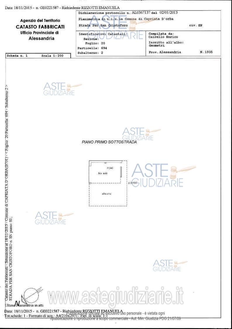 Planimetria del bene