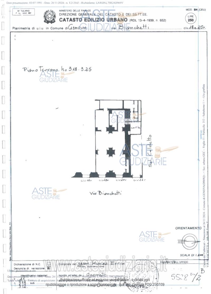 Planimetria del bene