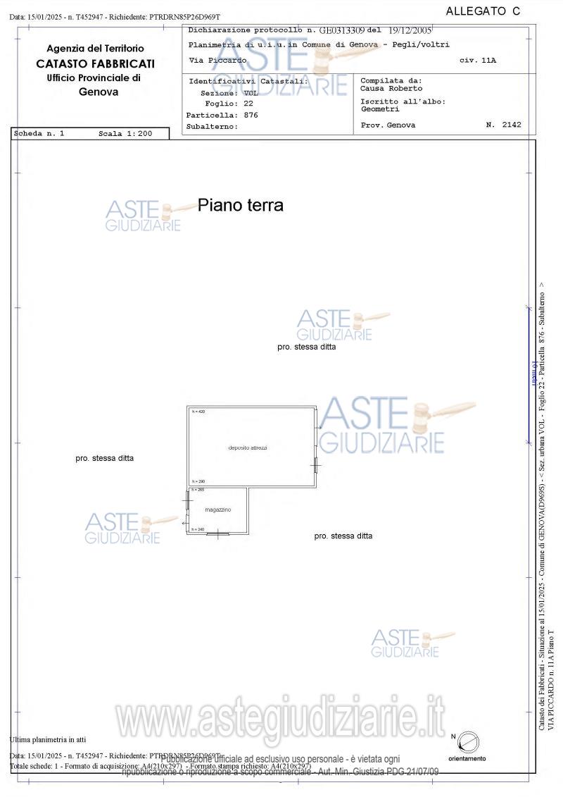 Planimetria del bene