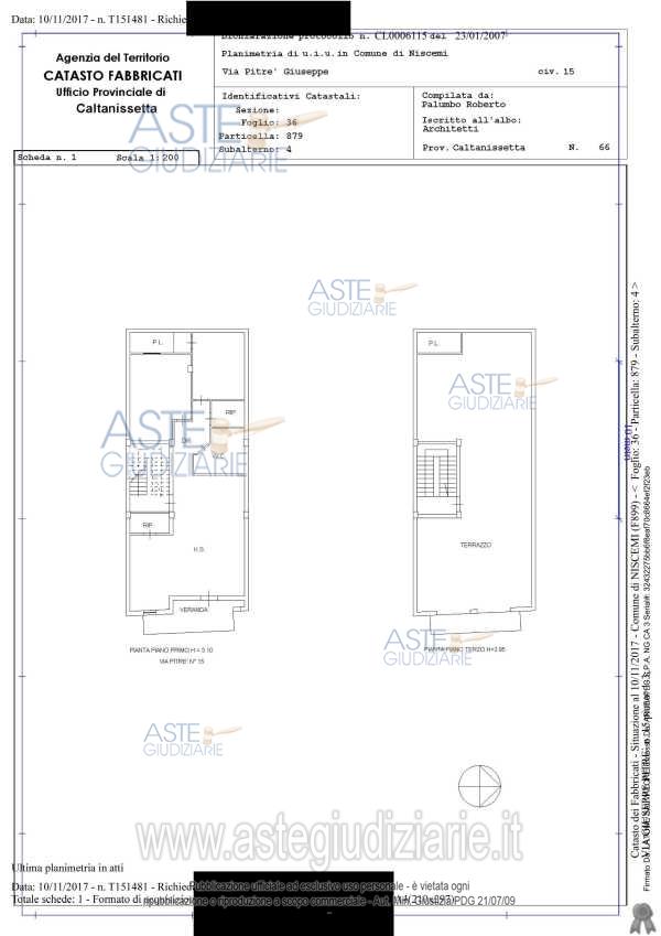 Planimetria del bene
