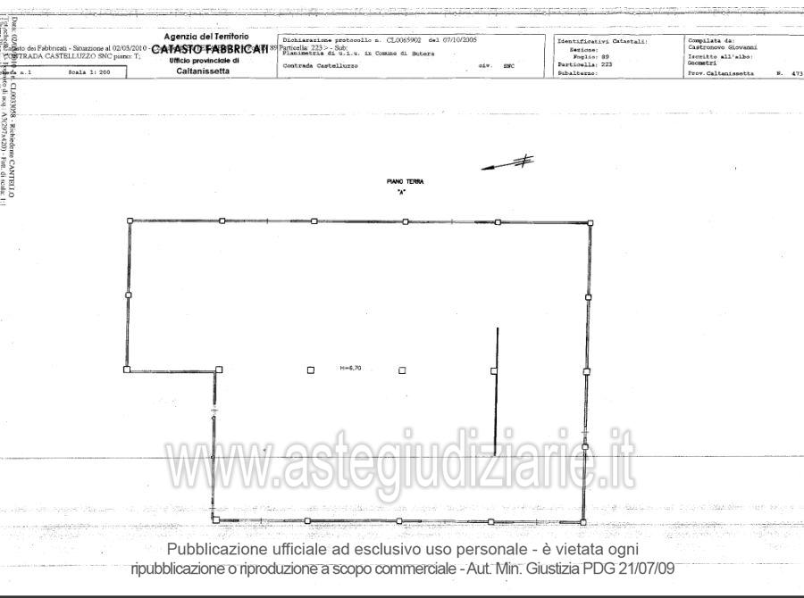 Planimetria del bene