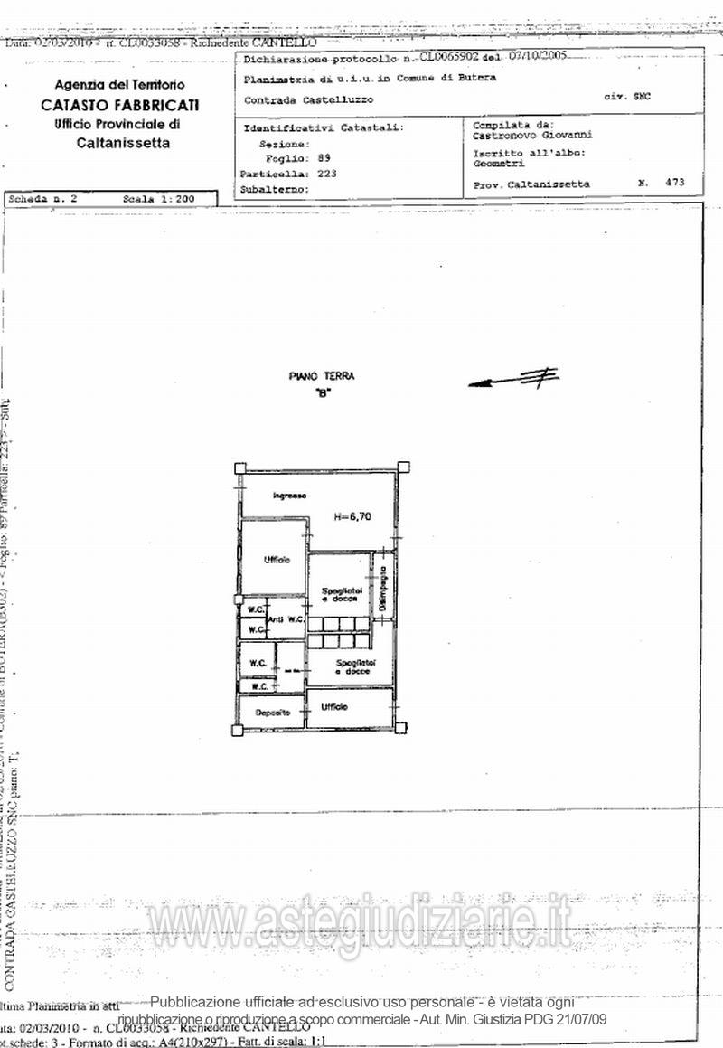 Planimetria del bene