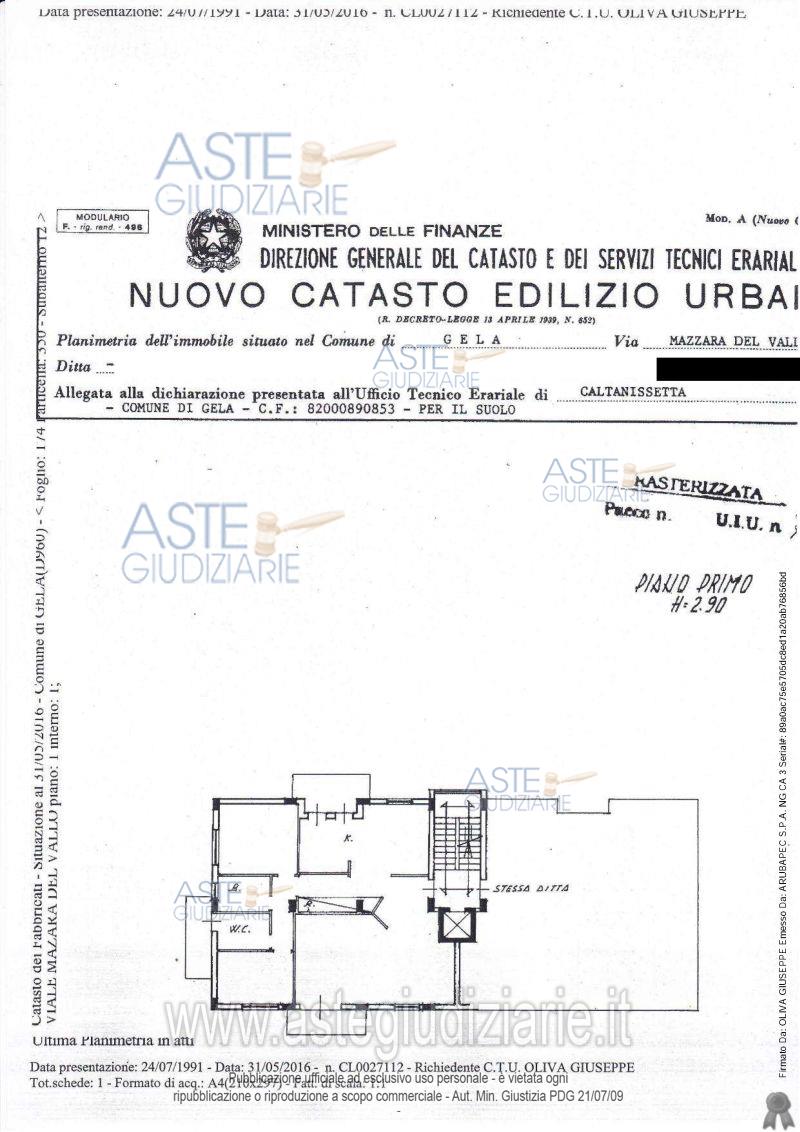 Planimetria del bene