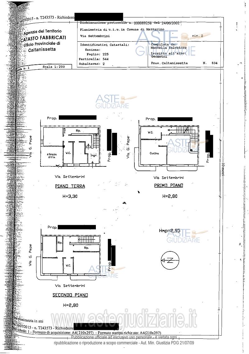 Planimetria del bene