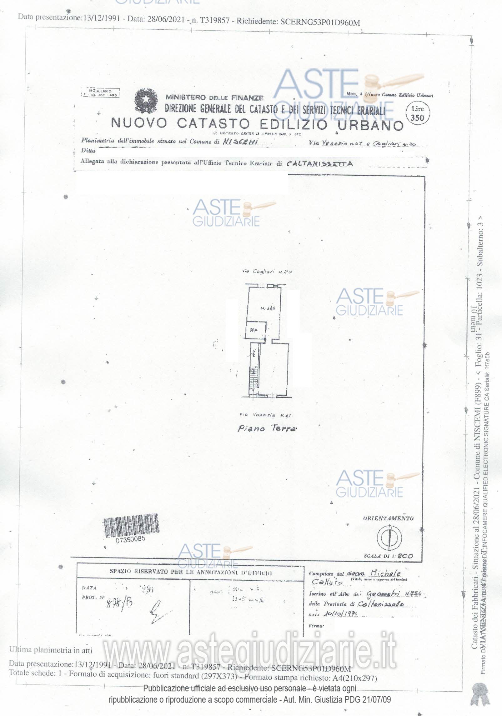 Planimetria del bene