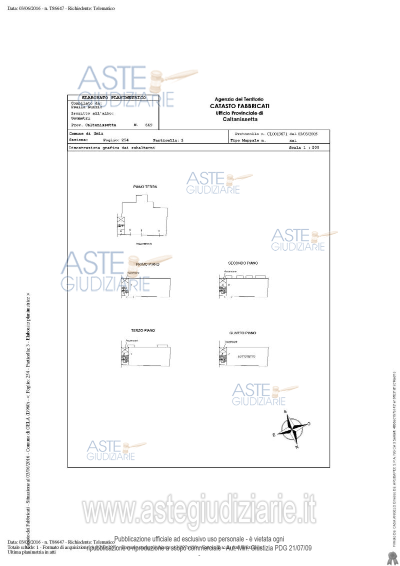 Planimetria del bene