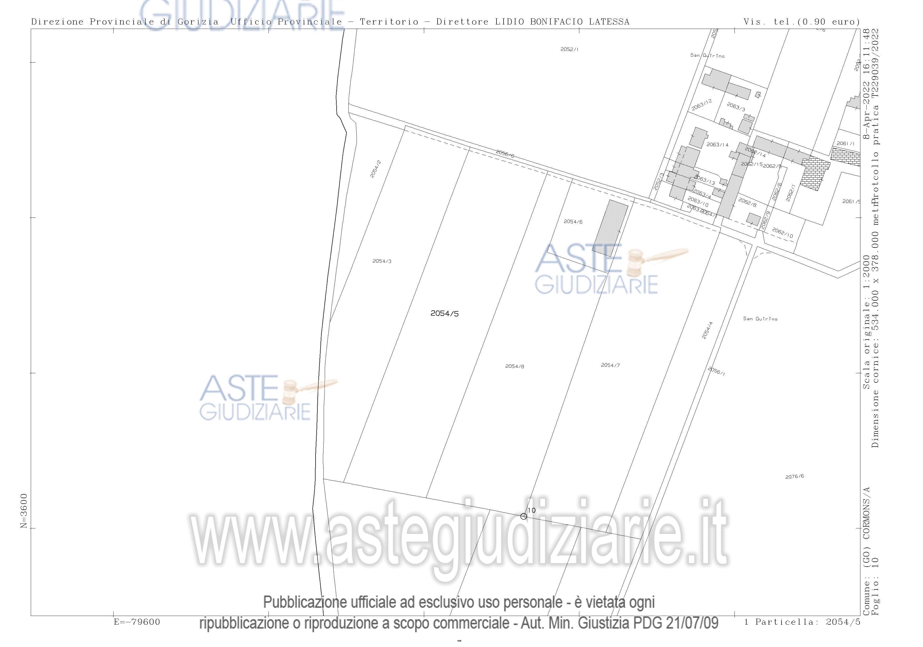Planimetria del bene