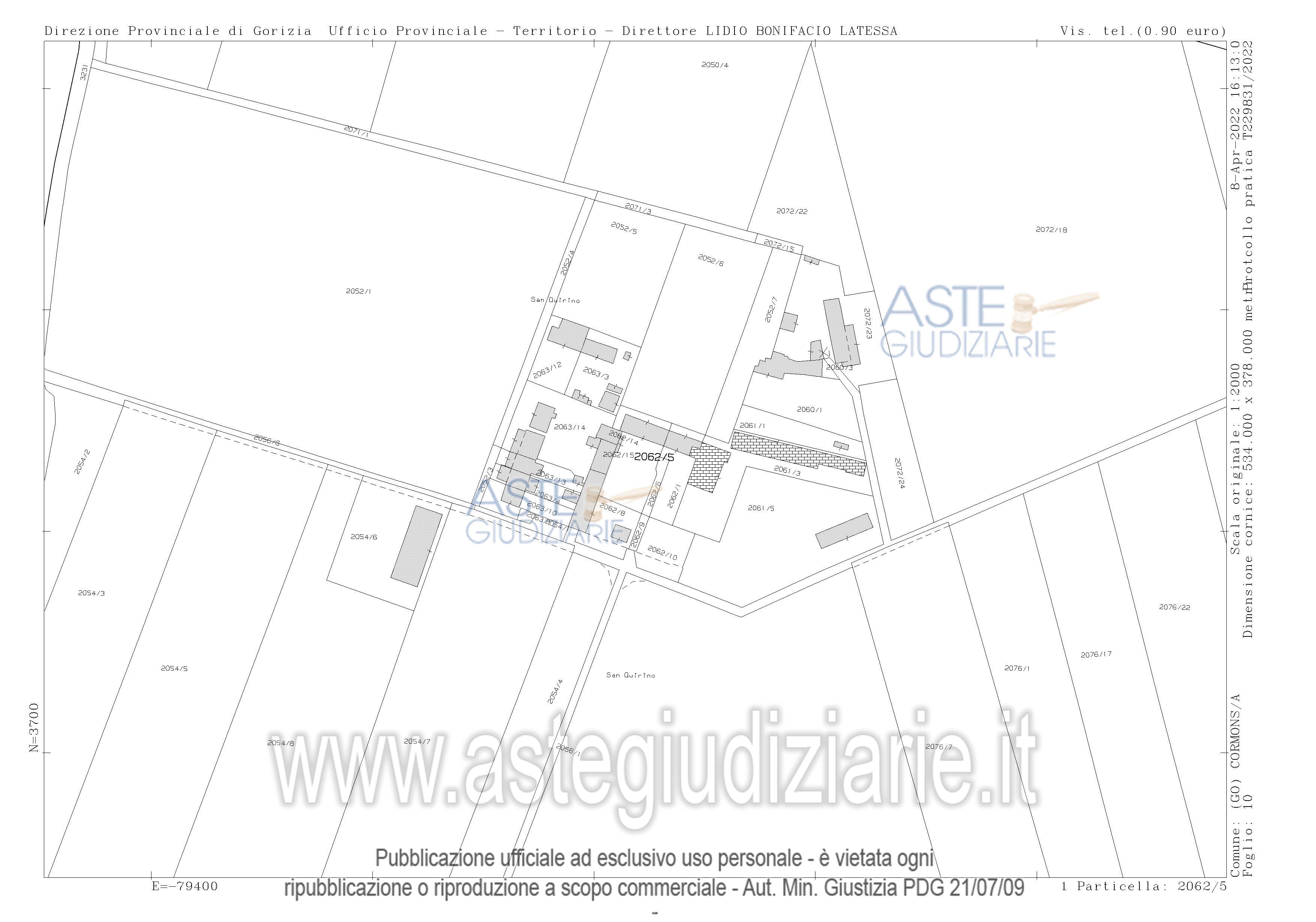 Planimetria del bene