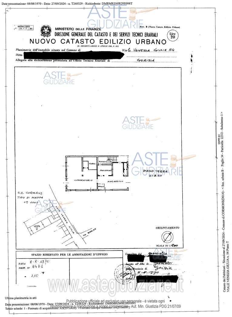 Planimetria del bene