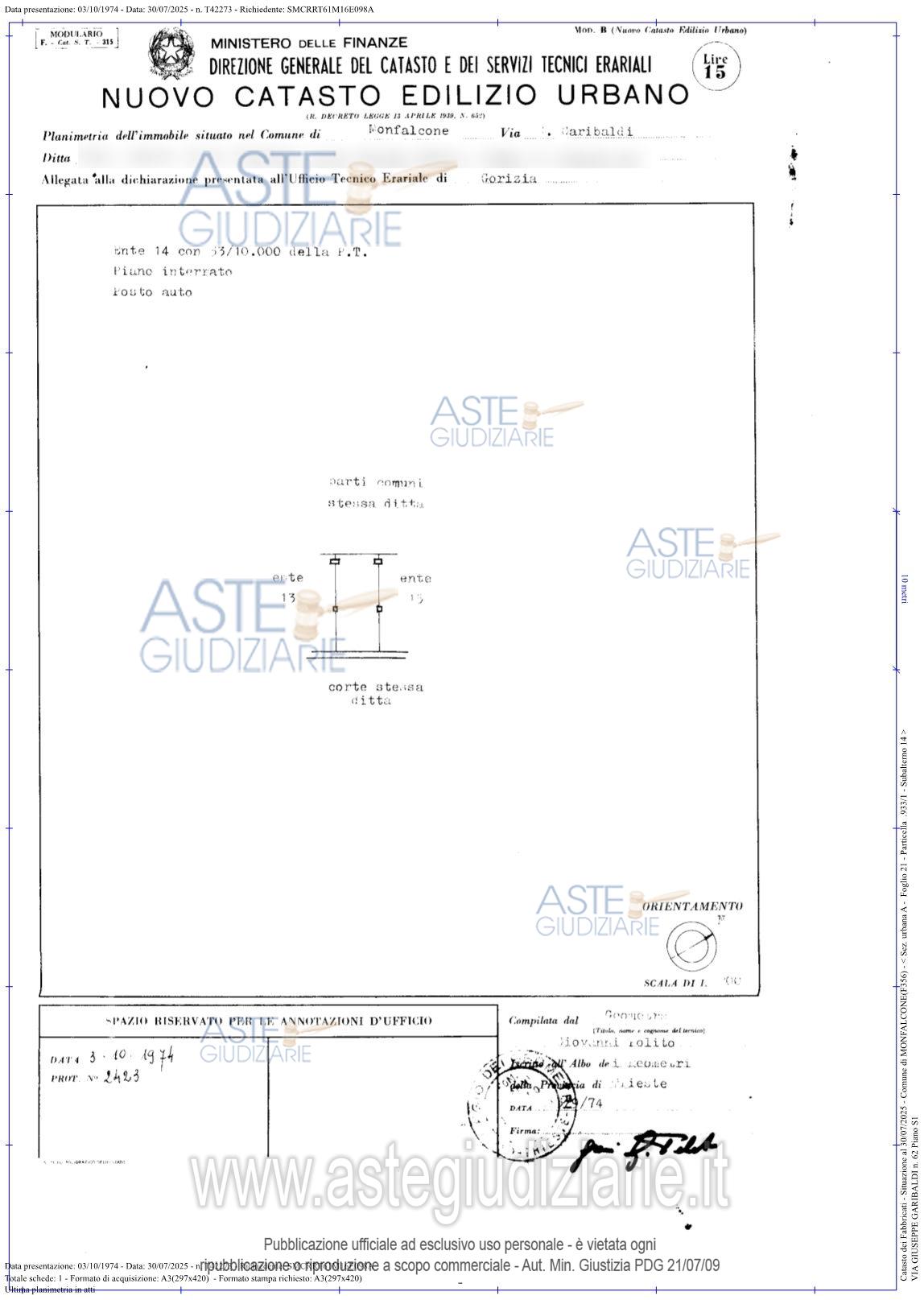 Planimetria del bene