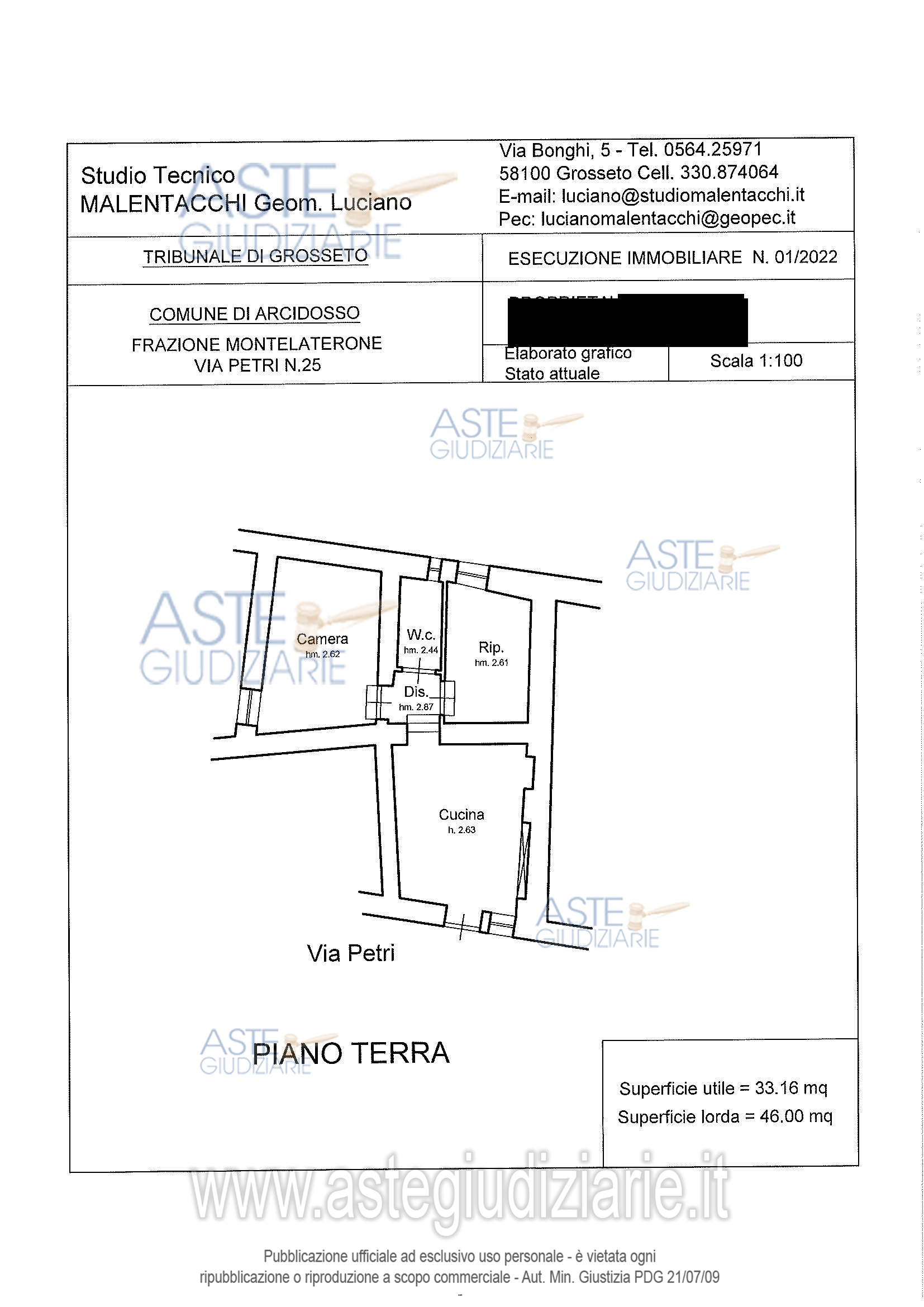 Planimetria del bene