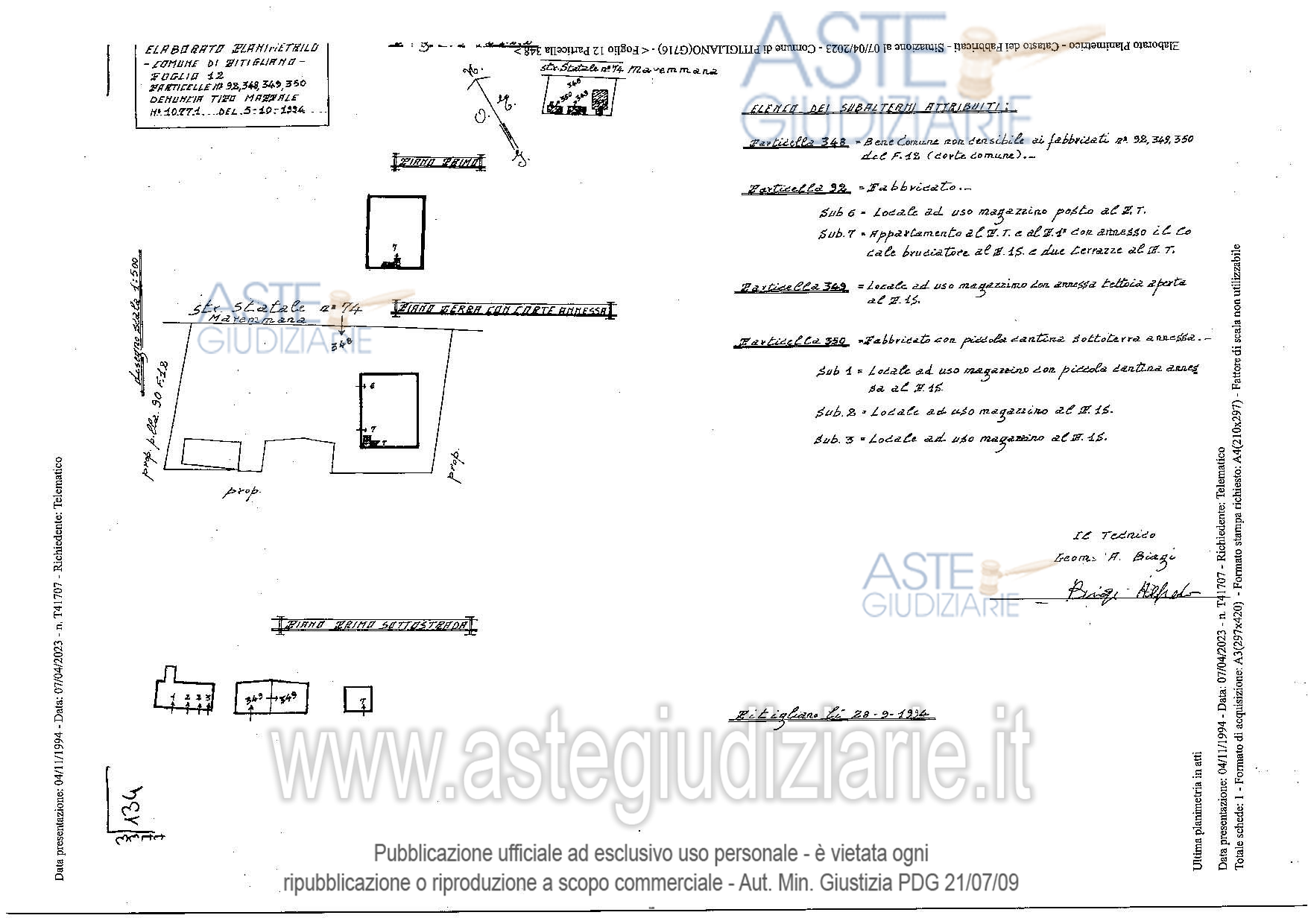 Planimetria del bene