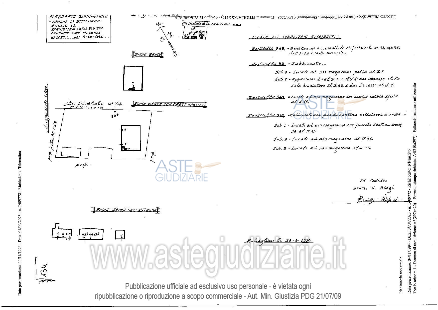 Planimetria del bene