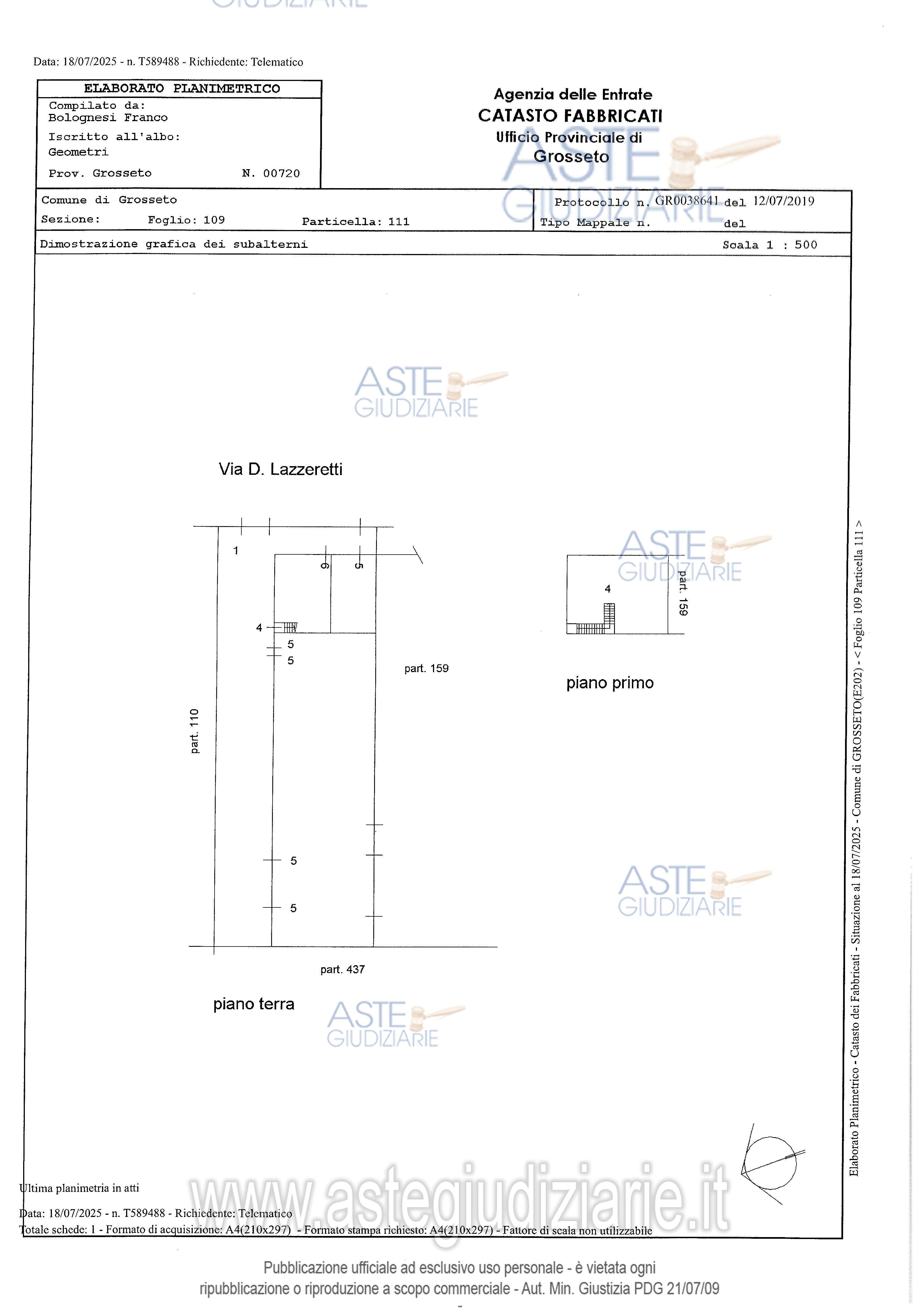 Planimetria del bene