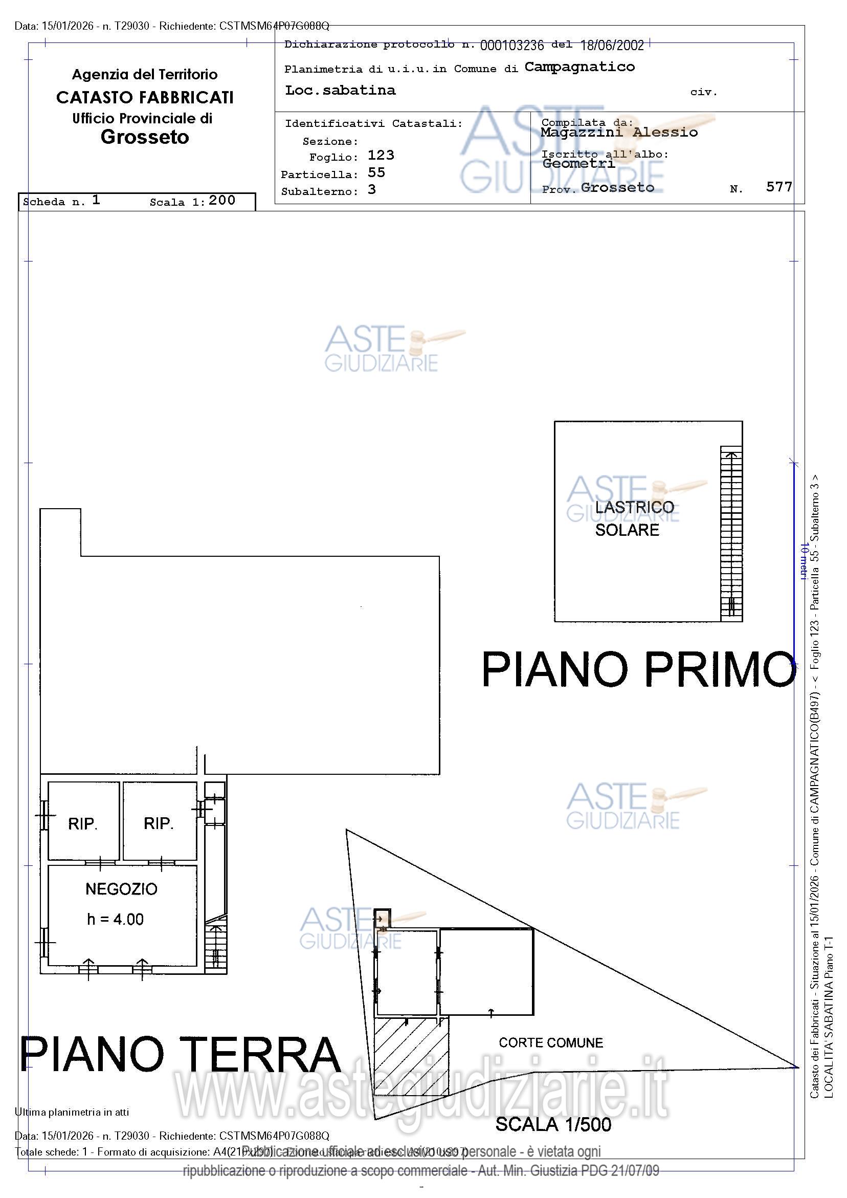 Planimetria del bene
