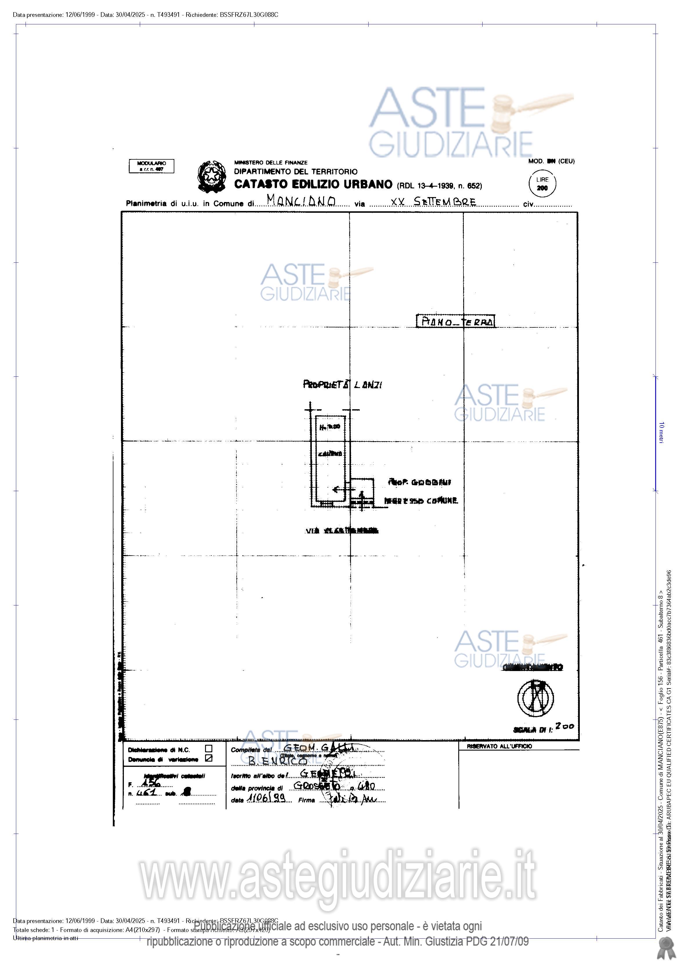 Planimetria del bene
