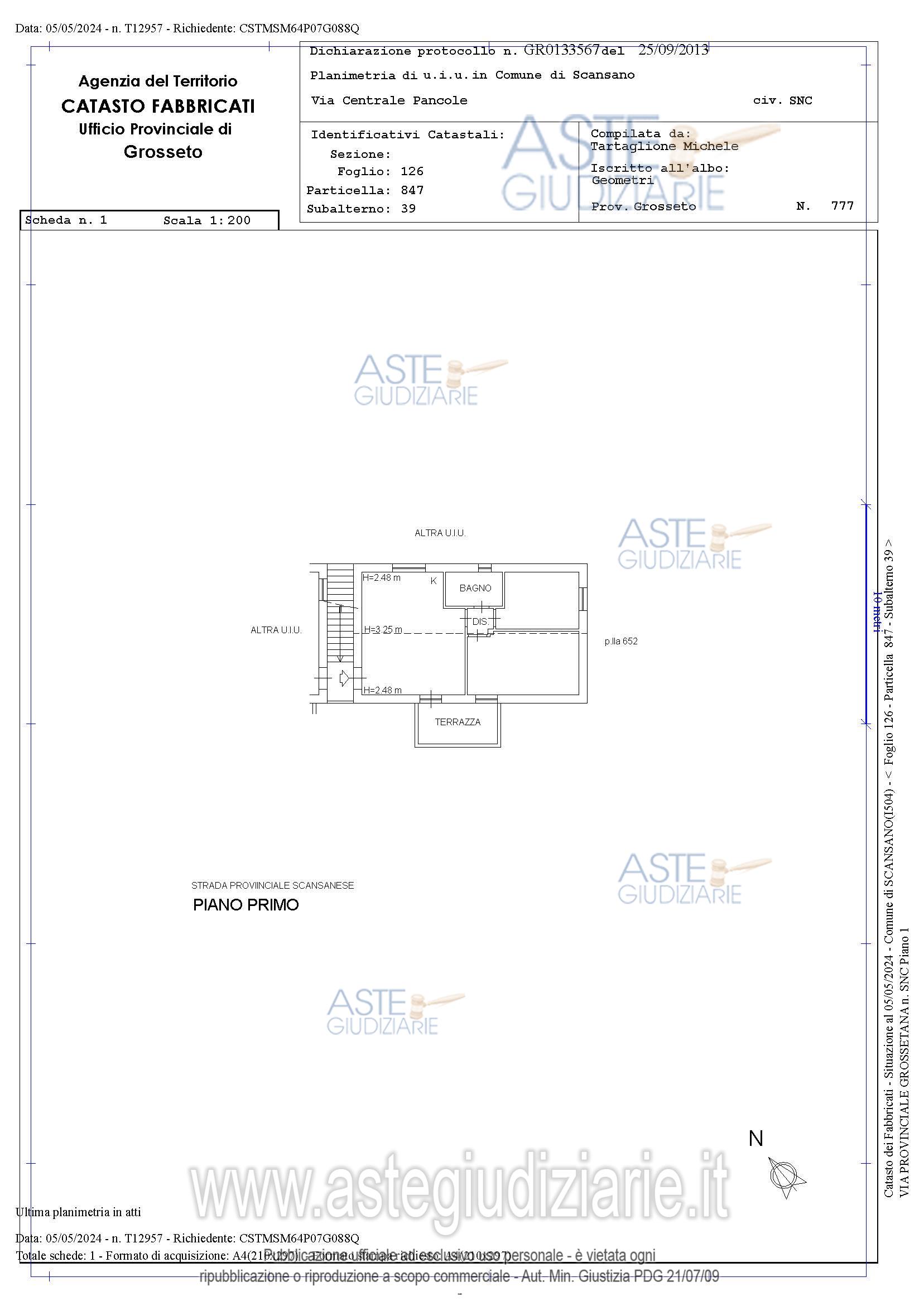Planimetria del bene