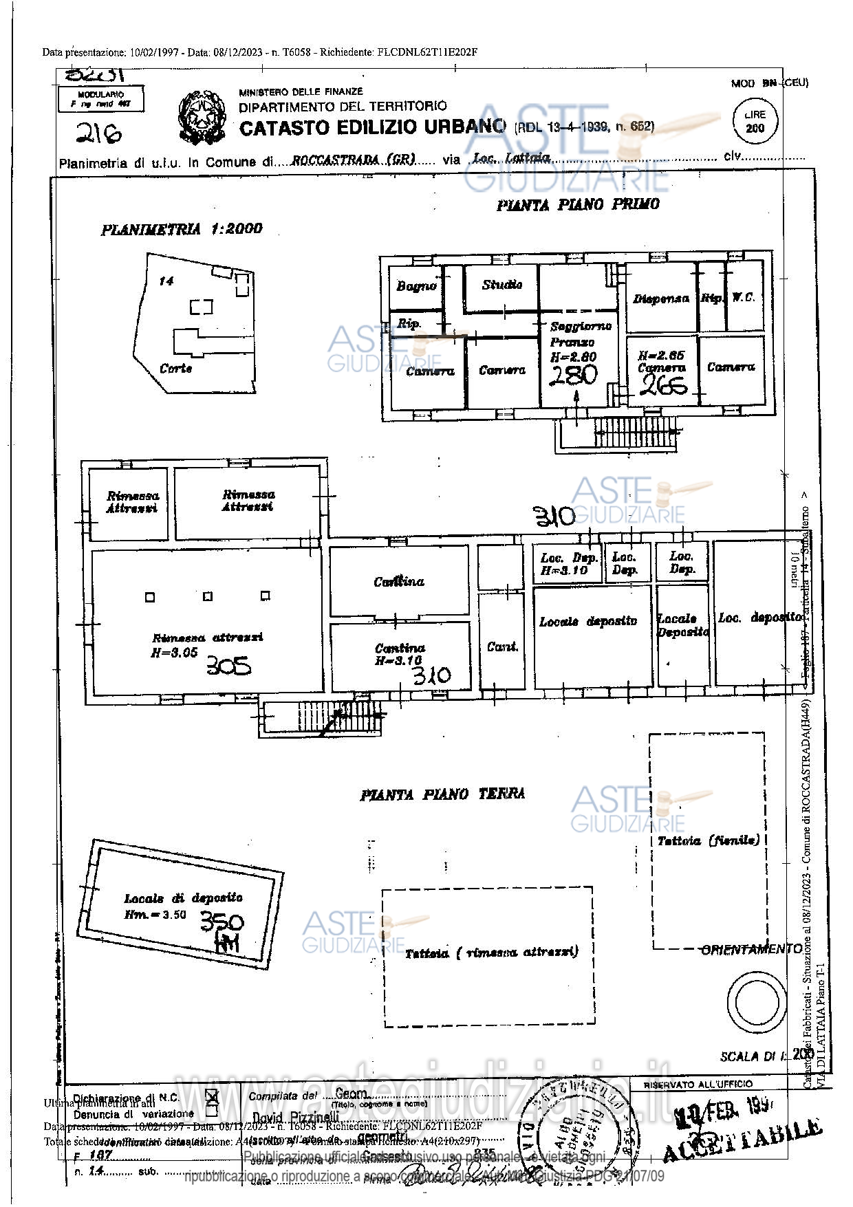 Planimetria del bene