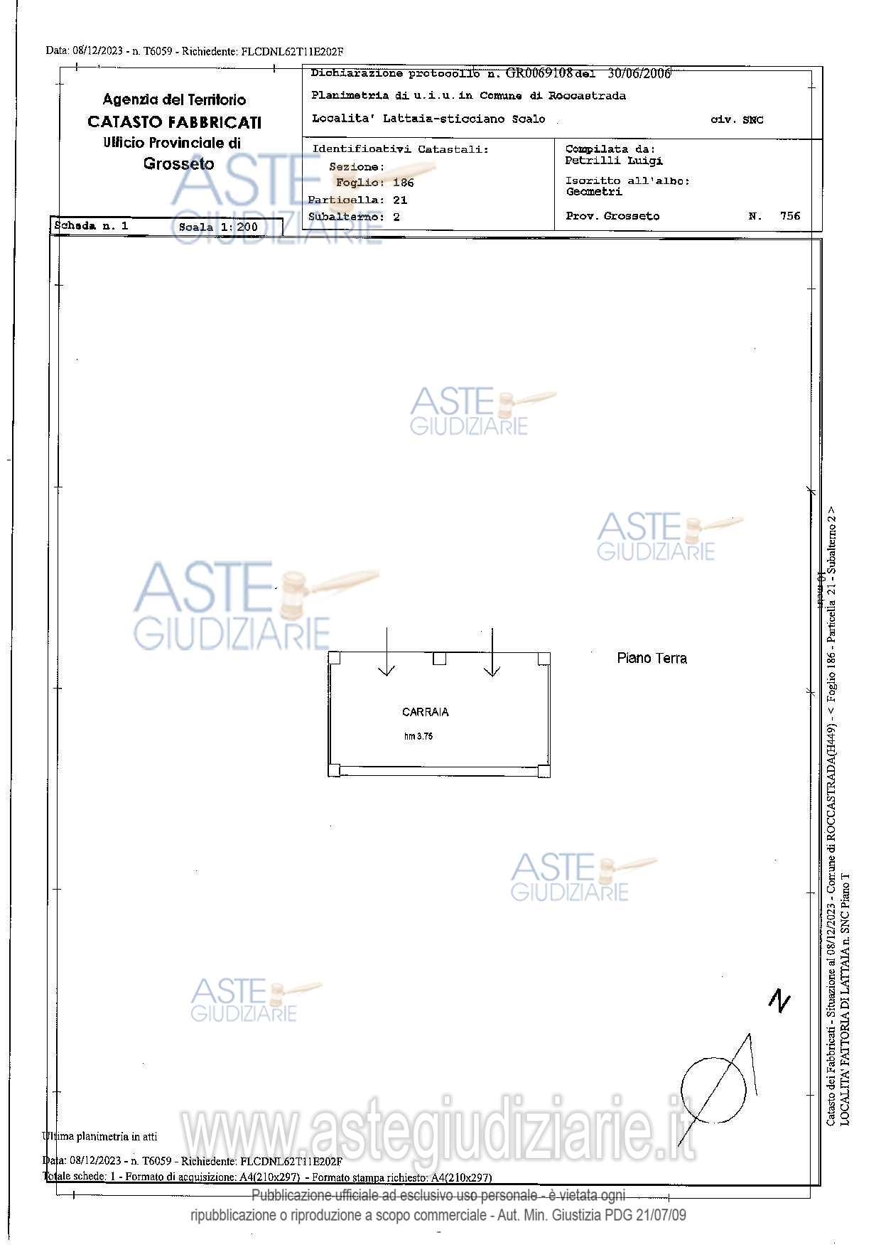 Planimetria del bene