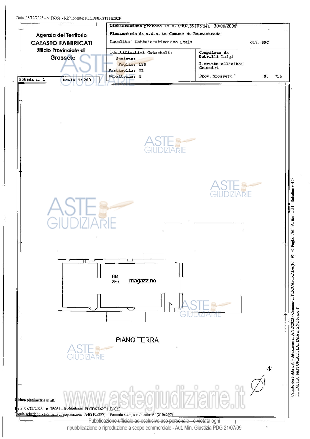 Planimetria del bene